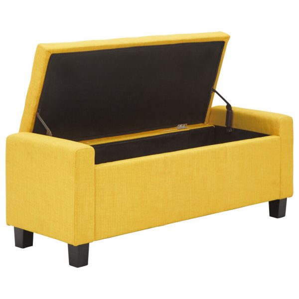 Verona Ottoman Seat Mustard yellow Fabric Toy Bedding Storage Box Verona - Image 3