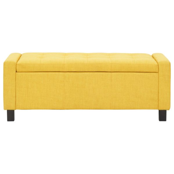 Verona Ottoman Seat Mustard yellow Fabric Toy Bedding Storage Box Verona - Image 4