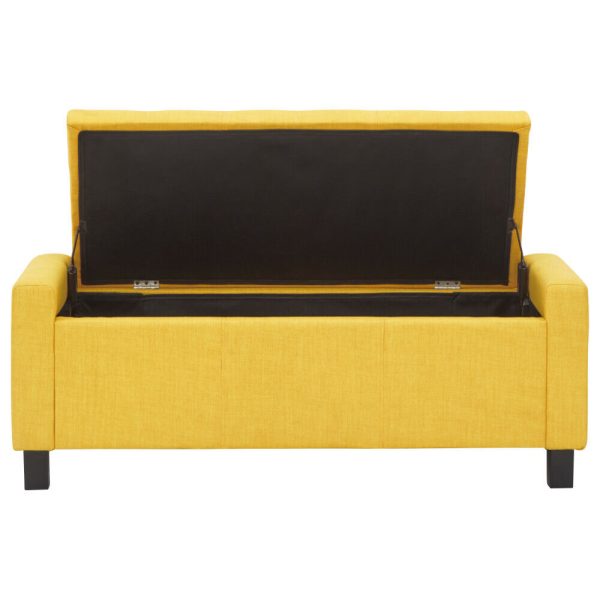 Verona Ottoman Seat Mustard yellow Fabric Toy Bedding Storage Box Verona - Image 5