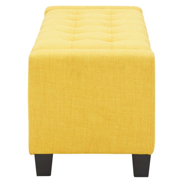 Verona Ottoman Seat Mustard yellow Fabric Toy Bedding Storage Box Verona - Image 6