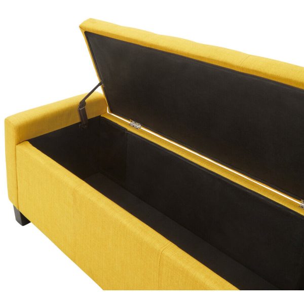 Verona Ottoman Seat Mustard yellow Fabric Toy Bedding Storage Box Verona - Image 8