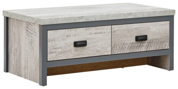 BOSTON 2 DRAWER COFFEE TABLE GREY loft studio apartment furniture - Image 5