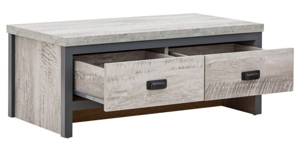 BOSTON 2 DRAWER COFFEE TABLE GREY loft studio apartment furniture - Image 6