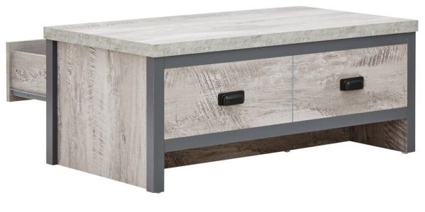 BOSTON 2 DRAWER COFFEE TABLE GREY loft studio apartment furniture - Image 7