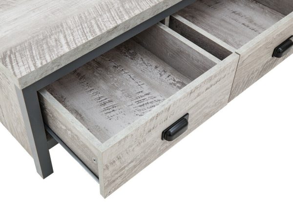 BOSTON 2 DRAWER COFFEE TABLE GREY loft studio apartment furniture - Image 8