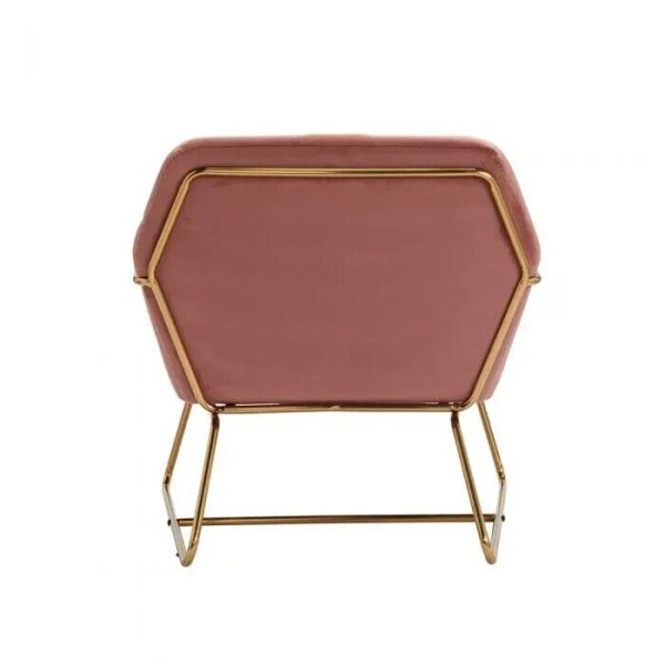 CHARLES VELVET PINK ARMCHAIR GOLD LEGS OCCASIONAL SEAT Assembled COLLECT graded - Image 4