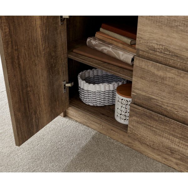 Canyon 1 Door 3 Drawer Multi unit Sideboard Oak Veneer 3D finish - Image 12