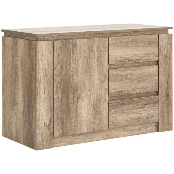 Canyon 1 Door 3 Drawer Multi unit Sideboard Oak Veneer 3D finish - Image 3