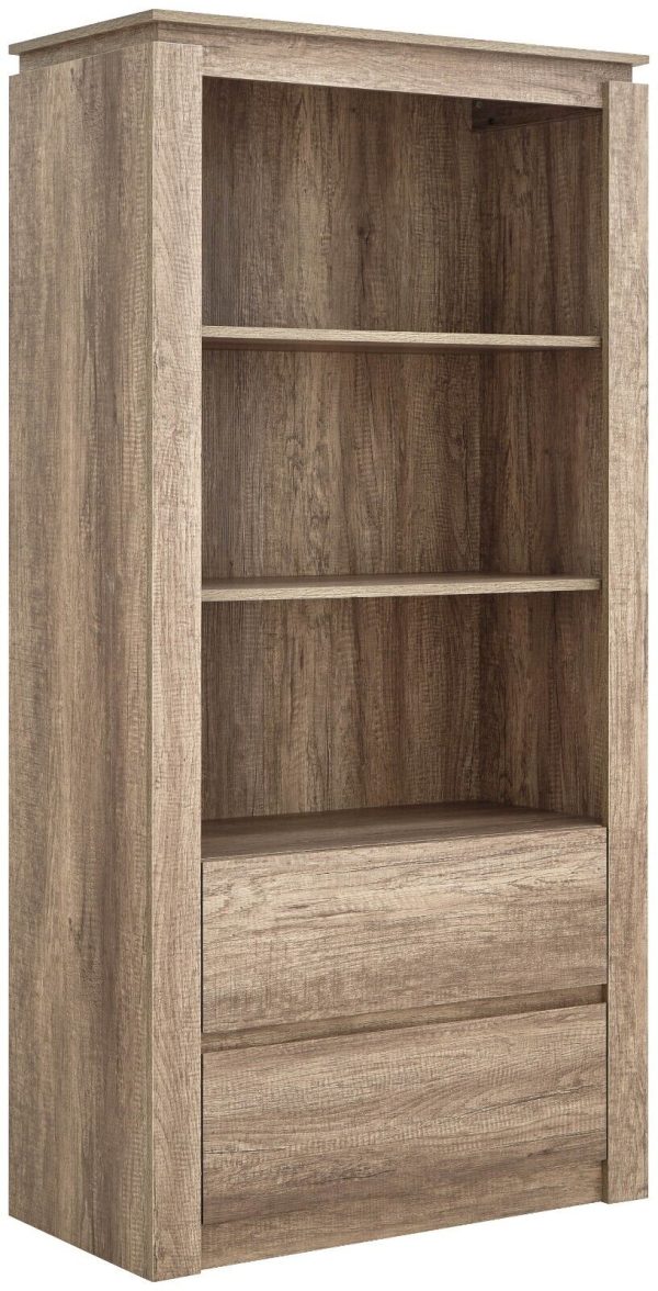 Canyon Tall Display 2 Drawer 3 Shelf  Bookcase Living room range oak - Image 3