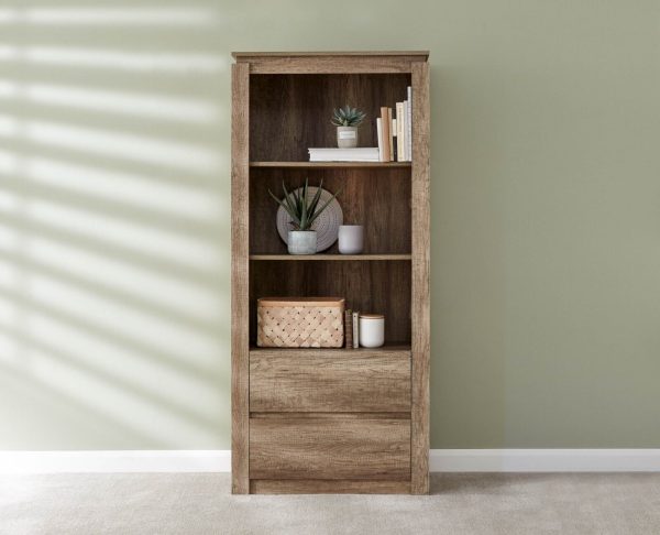 Canyon Tall Display 2 Drawer 3 Shelf  Bookcase Living room range oak - Image 10