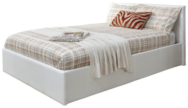 End Lift 5ft King Ottoman faux leather gas lift up storage bed WHITE - Image 9