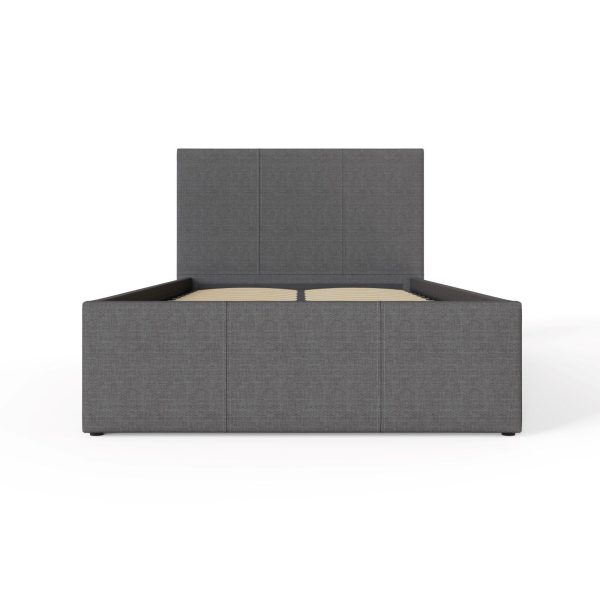 End Lift Ottoman Gas Lift Up Storage Bed 3ft 90CM Single Fabric Grey - Image 7