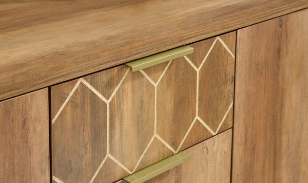 GFW Orleans 2 Door 3 Drawer Cabinet Mango and Gold Sideboard - Image 7