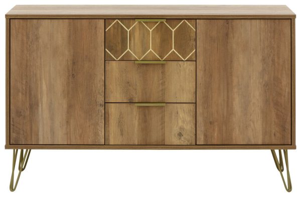 GFW Orleans 2 Door 3 Drawer Cabinet Mango and Gold Sideboard