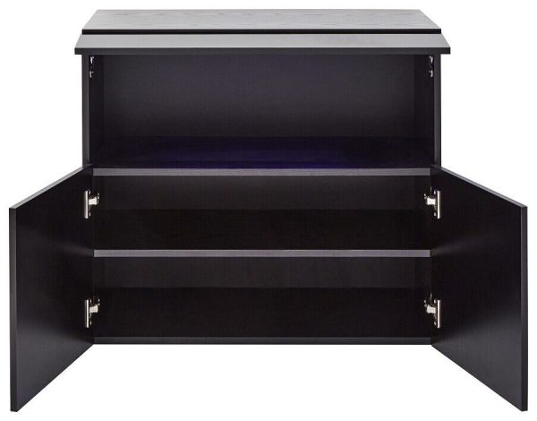 Galicia Black Gloss Wall Mounted Hung Sideboard with LED Storage shelves - Image 7