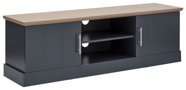 KENDAL LARGE TV STAND MEDIA UNIT CABINET SLATE BLUE - Image 3