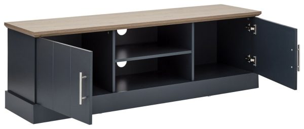 KENDAL LARGE TV STAND MEDIA UNIT CABINET SLATE BLUE - Image 4