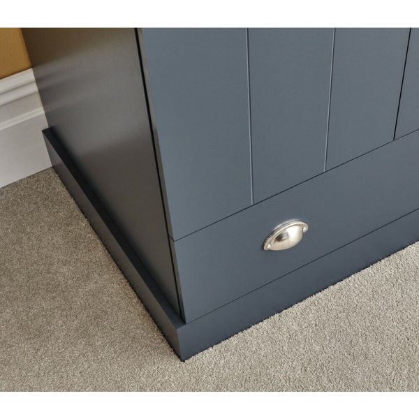 Kendal 2 Door 1 Drawer Wardrobe Country style bedroom furniture Slate Blue Oak - Image 7