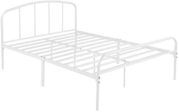 Low Foot End Metal Bedframe White 4ft 6 Double- also in Black and more sizes