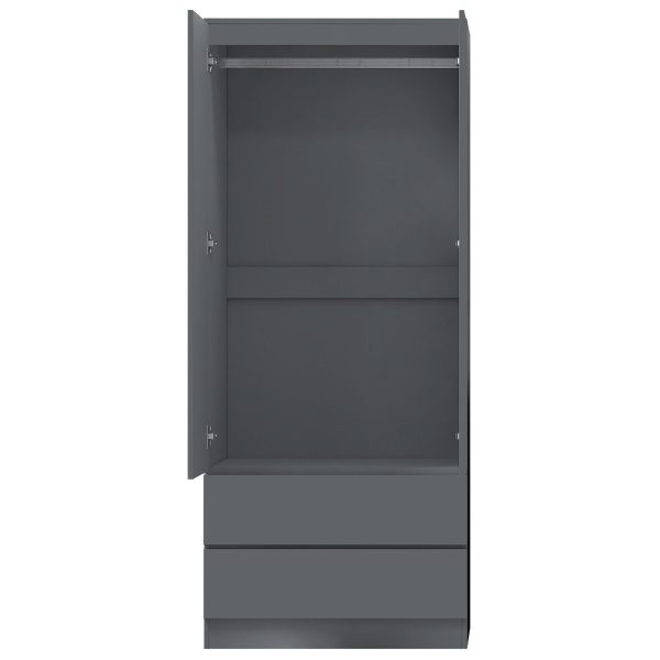 Matt Dark Grey 2 Door 2 drawer Combi Wardrobe Scratch Resistant Soft Close - Image 4