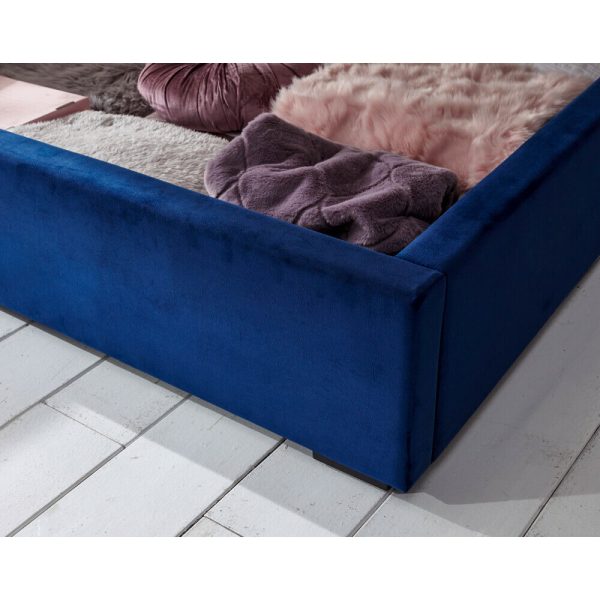 Milazzo Velvet 5ft King Size End Lift up Ottoman Bed Royal Blue - Image 12