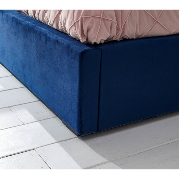 Milazzo Velvet 5ft King Size End Lift up Ottoman Bed Royal Blue - Image 7