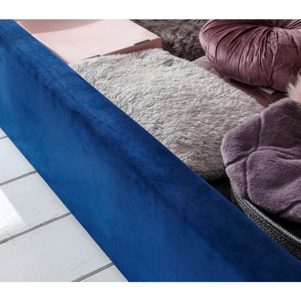 Milazzo Velvet 5ft King Size End Lift up Ottoman Bed Royal Blue - Image 10