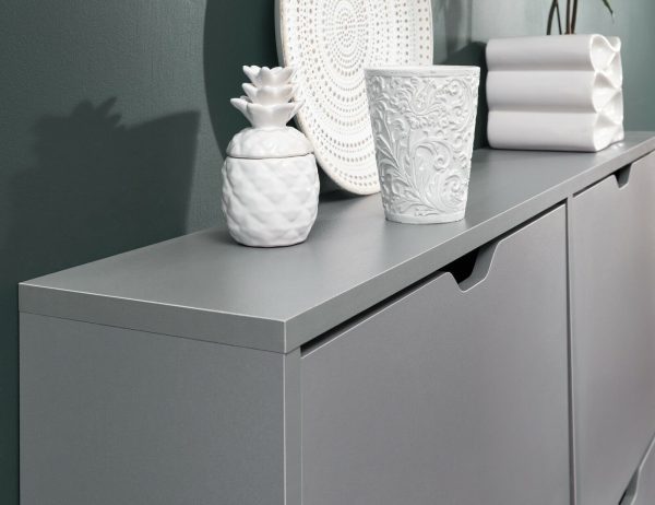 NARROW 4 DRAWER SHOE CABINET GREY - Image 13