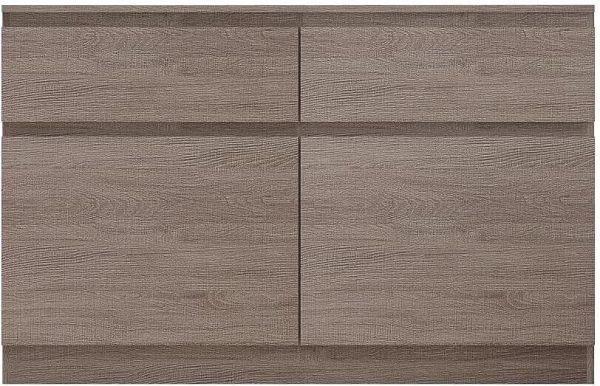 Narvik Modern 120cm Large 2 Door 2 Drawer Sideboard Rustic Oak - Image 3