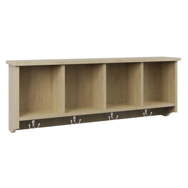 OAK Kempton Wall Rack Storage Unit Shelf Holder Coat Jacket - Image 3