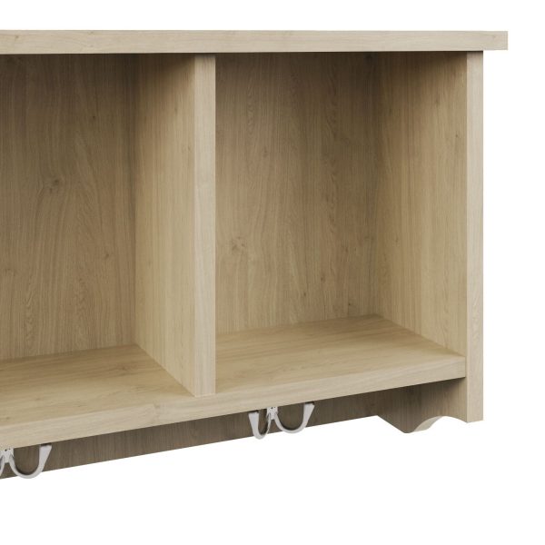 OAK Kempton Wall Rack Storage Unit Shelf Holder Coat Jacket - Image 5