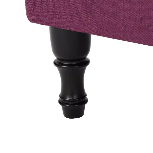 On trend Ottoman Storage Bench Dark Fuchsia Padded Buttoned Seat Hallway Bedroom - Image 4