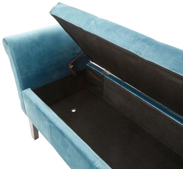 Osborne Fabric Ottoman Storage Seating Bench WINDOW SEAT TEAL - Image 11