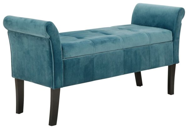 Osborne Fabric Ottoman Storage Seating Bench WINDOW SEAT TEAL - Image 4