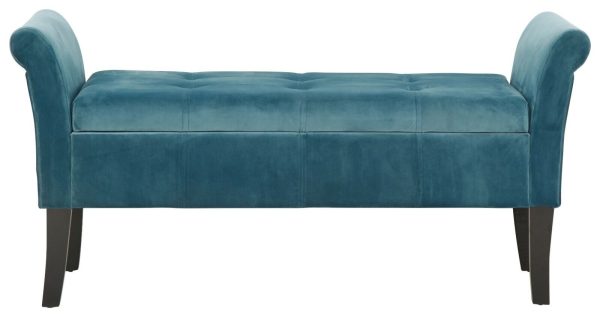 Osborne Fabric Ottoman Storage Seating Bench WINDOW SEAT TEAL - Image 5