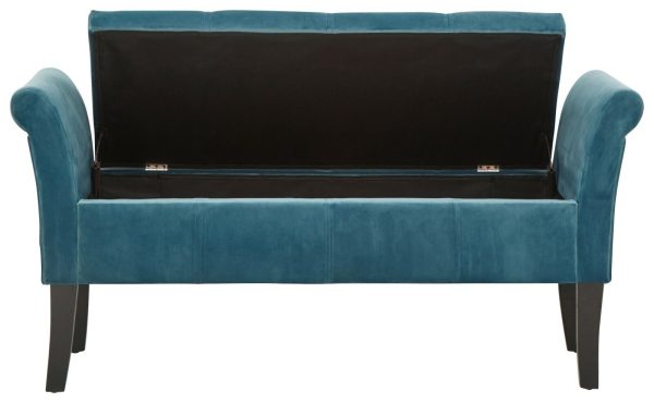 Osborne Fabric Ottoman Storage Seating Bench WINDOW SEAT TEAL - Image 7