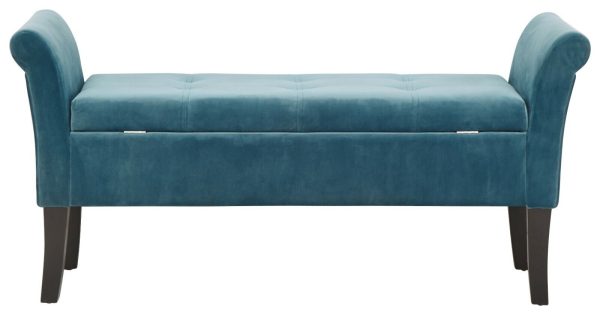 Osborne Fabric Ottoman Storage Seating Bench WINDOW SEAT TEAL - Image 9