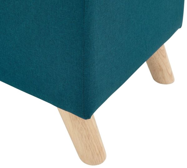 Secreto Fabric Bedroom, Hallway Ottoman Storage Window Seat Bench Teal - Image 12