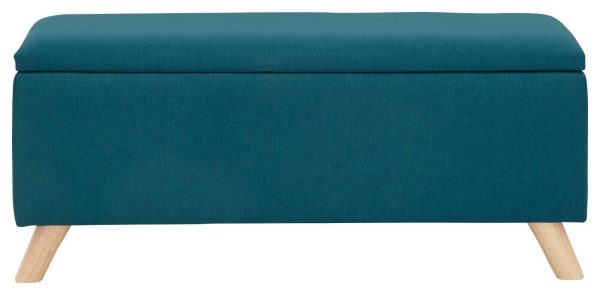 Secreto Fabric Bedroom, Hallway Ottoman Storage Window Seat Bench Teal - Image 4