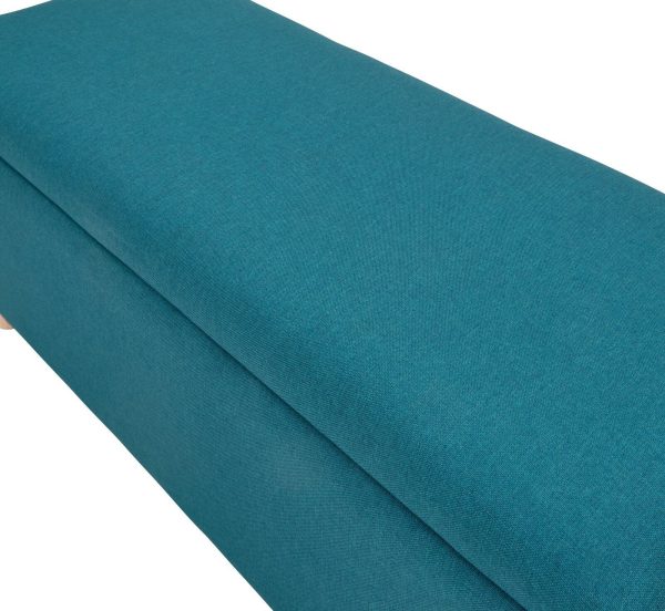 Secreto Fabric Bedroom, Hallway Ottoman Storage Window Seat Bench Teal - Image 10