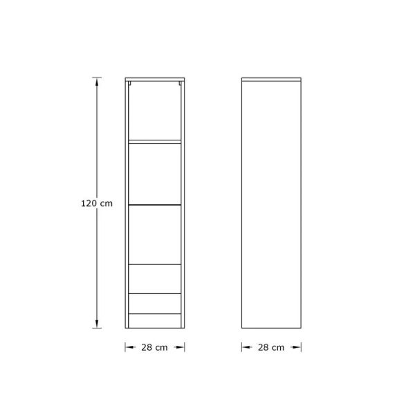 Tall Wall Mount Display Shelf Unit with LED Anthracite Oak Stylish Modern - Image 7