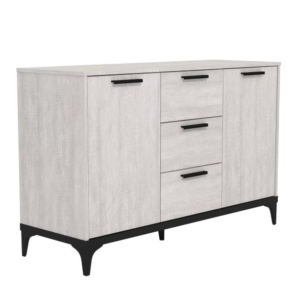 Truro Large 2 door 3 Drawer Sideboard , Dusty Grey Oak, Quality Materials - Image 3