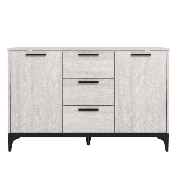 Truro Large 2 door 3 Drawer Sideboard , Dusty Grey Oak, Quality Materials - Image 4