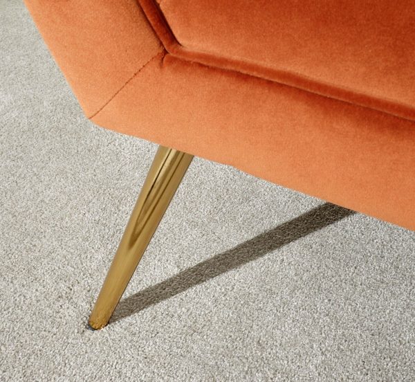 Turin Window Seat Russet colour, Styled Gold metal legs Fabric - Image 12