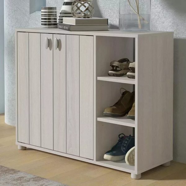 Bideford Compact Shoe Cabinet Warm Grey Oak 11 to 15 pairs - Image 3