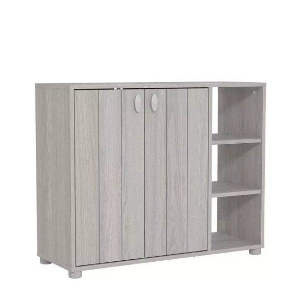 Bideford Compact Shoe Cabinet Warm Grey Oak 11 to 15 pairs - Image 4