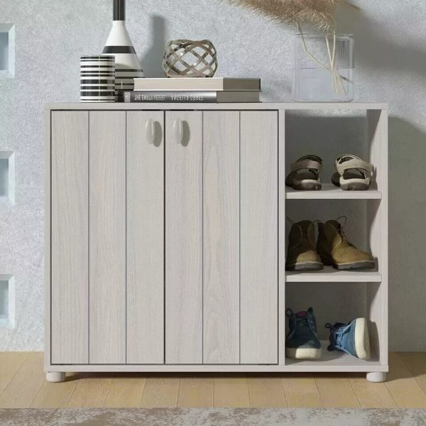 Bideford Compact Shoe Cabinet Warm Grey Oak 11 to 15 pairs - Image 5