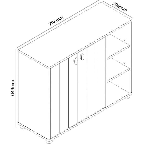 Bideford Compact Shoe Cabinet Warm Grey Oak 11 to 15 pairs - Image 8