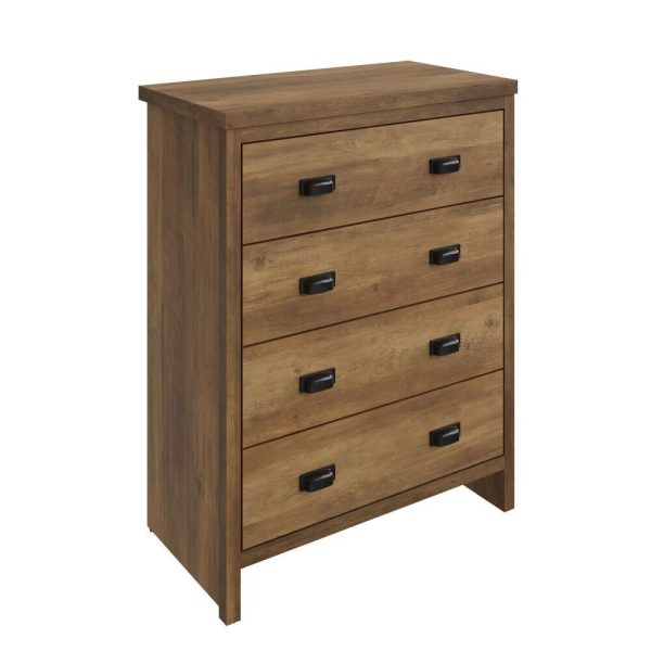 Boston 3 Piece Set 2 Door Wardrobe 4 drawer chest Bedside cab Knotty Oak Design - Image 7