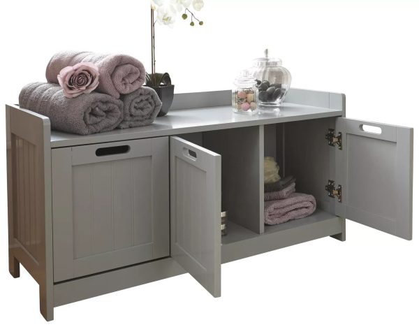 Colonial 3 Door Bathroom Tidy Storage Unit Grey